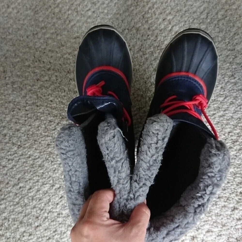 Sorel Yoot Pac Nylon Cool Waterproof Snow Boots in red and blue Size 6